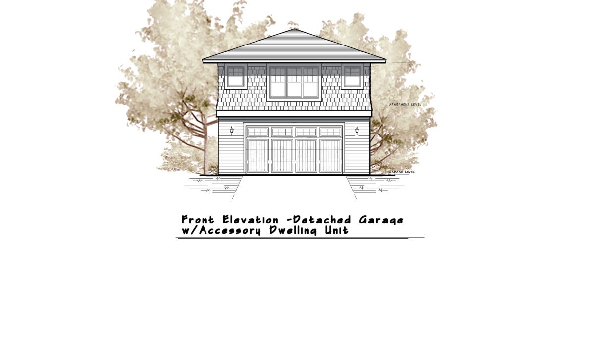 Detached Garage with ADU 01 Models Page Front elevation in Color