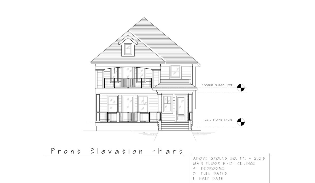 Hart 1 Front Elevation for Hart details