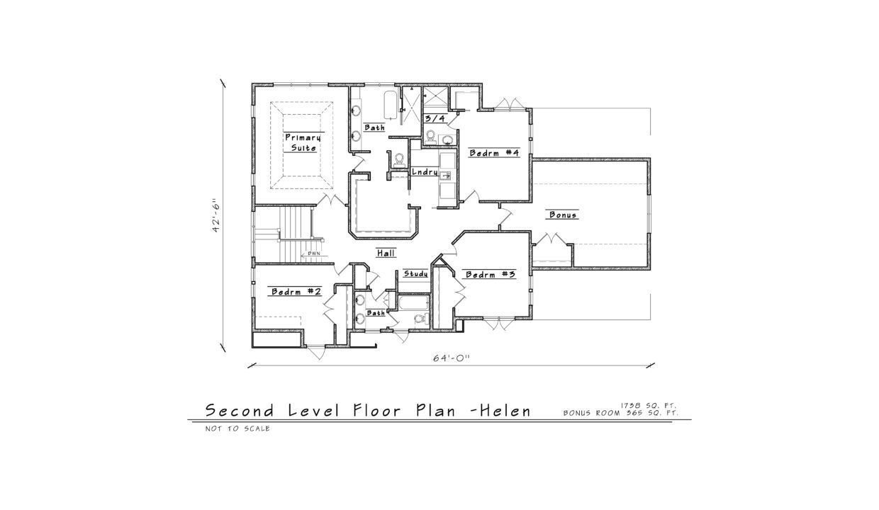Helen 3 Second Level Floor Plan